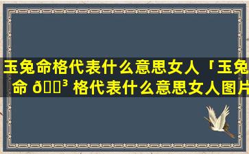 玉兔命格代表什么意思女人「玉兔命 🌳 格代表什么意思女人图片」